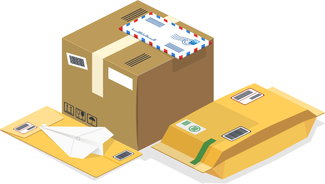 Ein Paket und Briefe