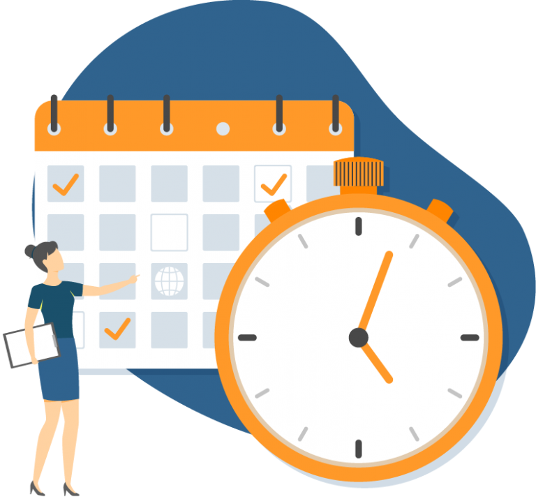 Ein Kalender und eine Uhr
